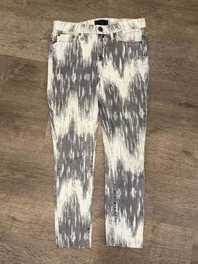 Vince Beat Down White Black Printed Skinny Jeans Size 27